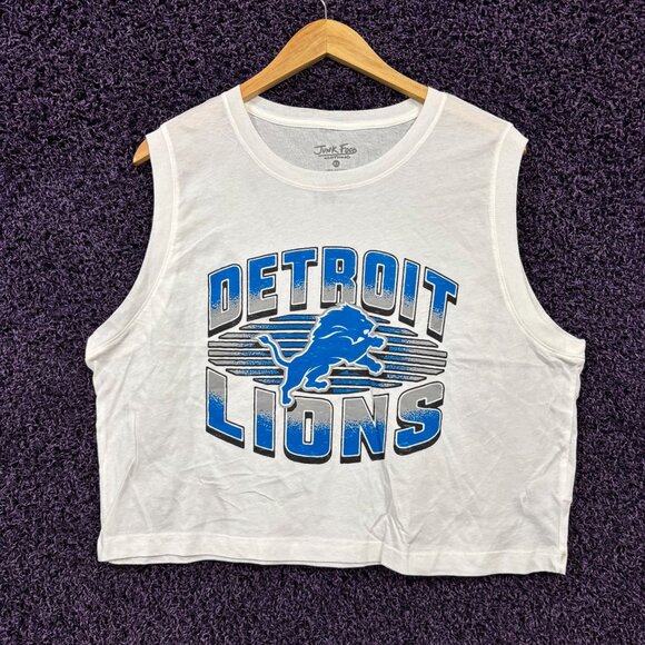 Detroit Lions Team Spirit Logo NFL Rivalry Crop Tank Top XL - Picture 1 of 4